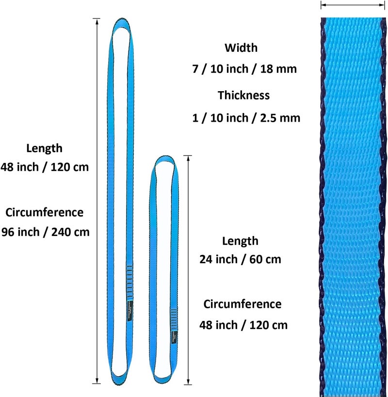 CAPARK 18MM Nylon Climbing Slings Runners 23 kN Strong Webbing Straps for Rock Climbing, Rappelling, Swing, Yoga Hammock etc - Image 3